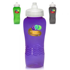 26 oz Wave Plastic Water Bottles