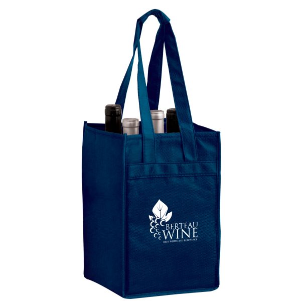 Vine4 Four Bottle Non Woven Wine Tote Bag