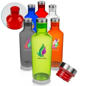 27 oz Plastic Water Bottles Metal Accent