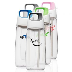27 oz Accent Cube Water Bottles with Straw APG244
