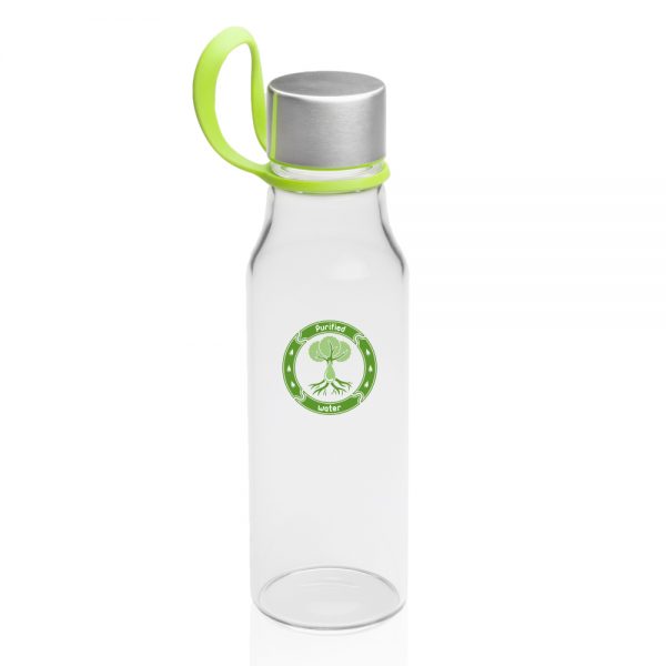 17 oz Glass Water Bottles with Carrying Strap AWB325
