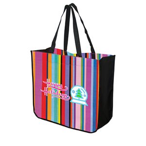 TO4815 Large Multi-Stripe Recycled Tote