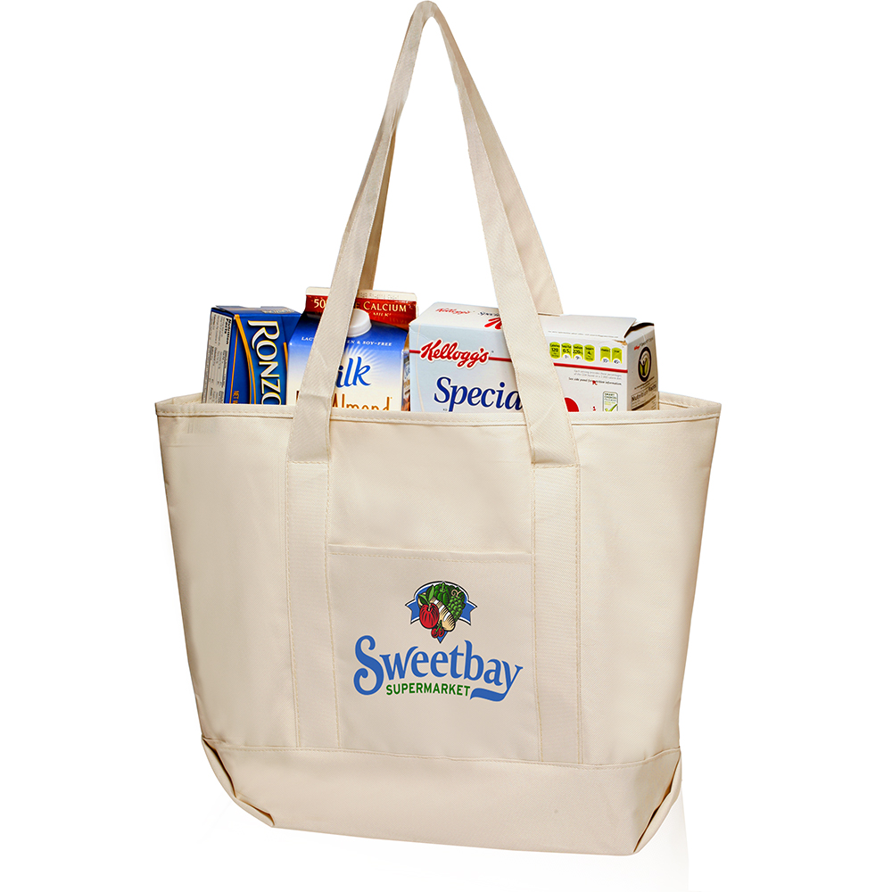 Front Pocket Canvas Tote Bags ATOT96 - Promotional Shopping Bags