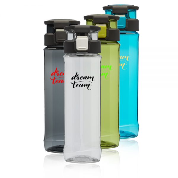 24 oz Gaia Plastic Water Bottles with Flip Lid and Handle AWB340