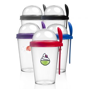 14 oz. Snack-To-Go Cups with Lid and Spoon APG246
