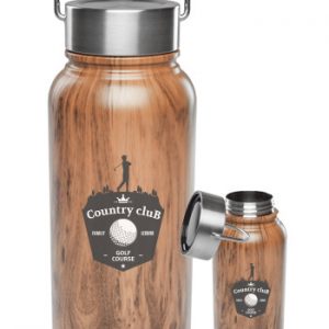 30 oz. Large Wood Coated Stainless Steel Water Bottles